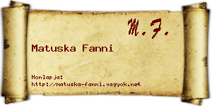 Matuska Fanni névjegykártya
