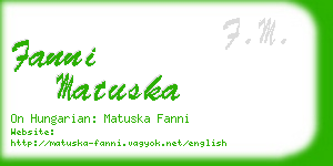 fanni matuska business card